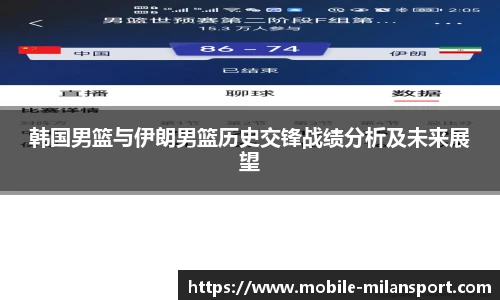 韩国男篮与伊朗男篮历史交锋战绩分析及未来展望